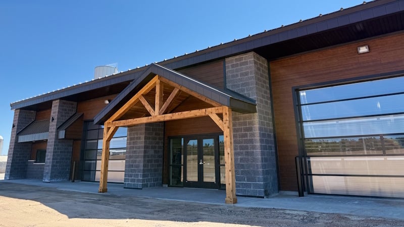 Fox Cities Builders project at Pasanen Farms: exterior view of new agricultural building