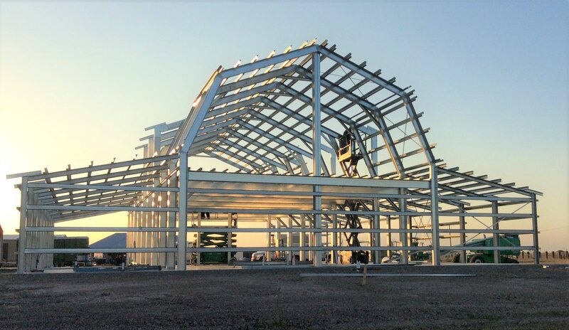 Two-story EasyFrame building under construction