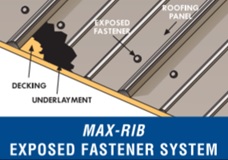Max rib exposed fastener residential metal roofing panel option