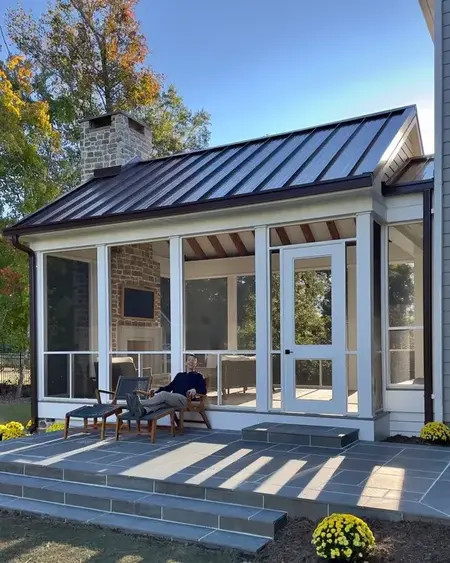 Metal Roofing Installation on a Porch Addition 1