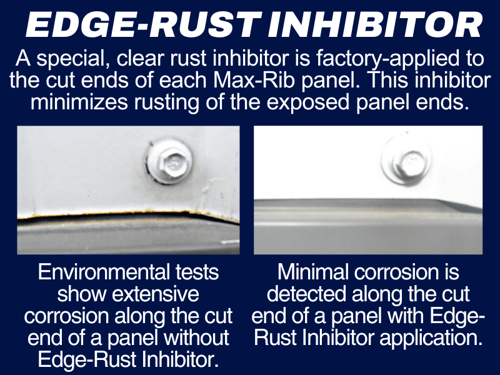Comparison of treated and untreated metal panel cut edges