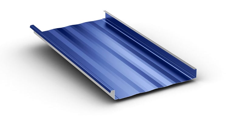 Example of a striated metal panel profile