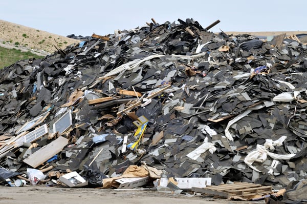 Shingles in landfill