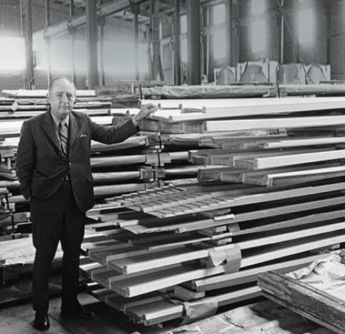 Tem McElroy Sr. Circa 1963 with panels produced in our Shreveport, LA facility