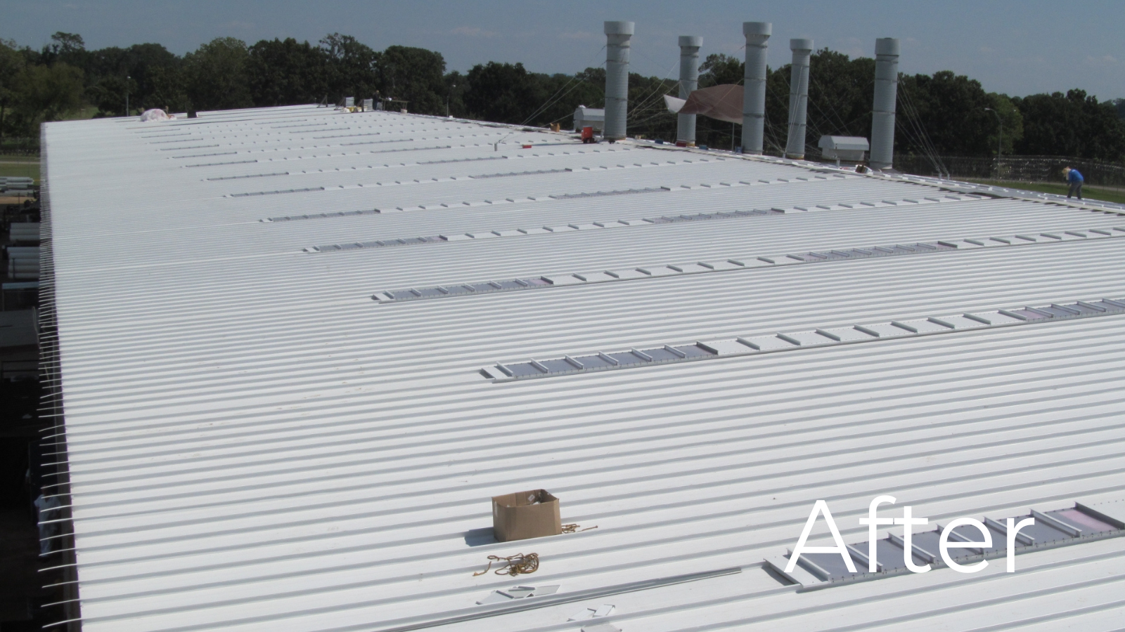Prison facility roof after retrofit