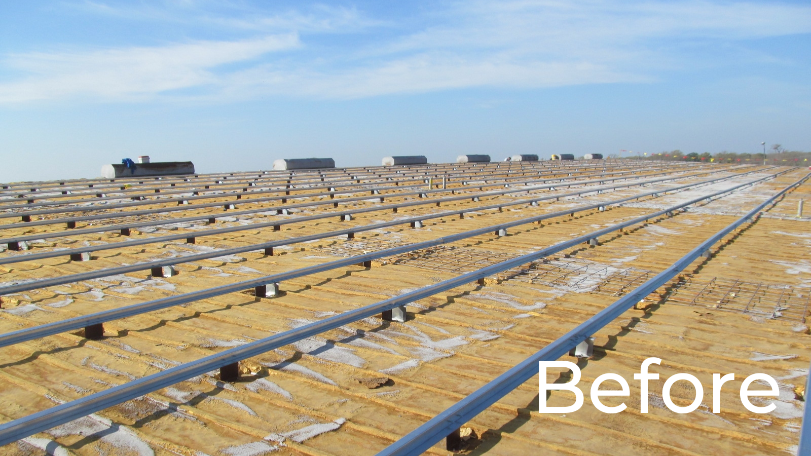 Prison facility roof before retrofit