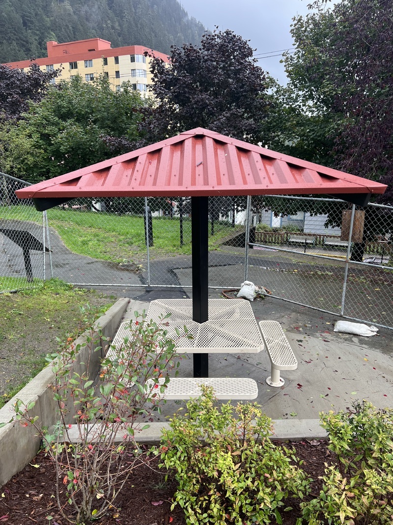 RCP Shelters park structure with Mega-Rib metal roofing